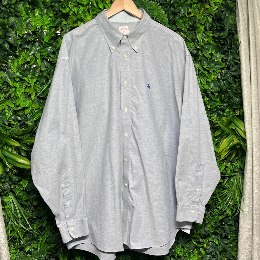 Brooks Brothers Mens Oxford Shirt XXL Light Blue Madison Fit 3870 - Picture 3 of 8